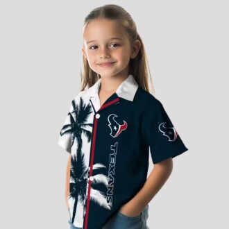 Houston Texans Palm Trees Hawaiian Shirt, NFL Blue White Beach Apparel
