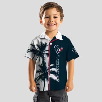 Houston Texans Palm Trees Hawaiian Shirt, NFL Blue White Beach Apparel