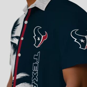 Houston Texans Palm Trees Hawaiian Shirt, NFL Blue White Beach Apparel