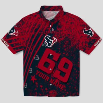 Houston Texans Star Stripes Aloha Blue Hawaiian Shirt for Men and Women