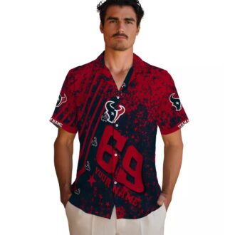 Houston Texans Star Stripes Aloha Blue Hawaiian Shirt for Men and Women