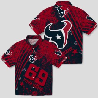Houston Texans Star Stripes Aloha Blue Hawaiian Shirt for Men and Women