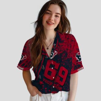 Houston Texans Star Stripes Aloha Blue Hawaiian Shirt for Men and Women