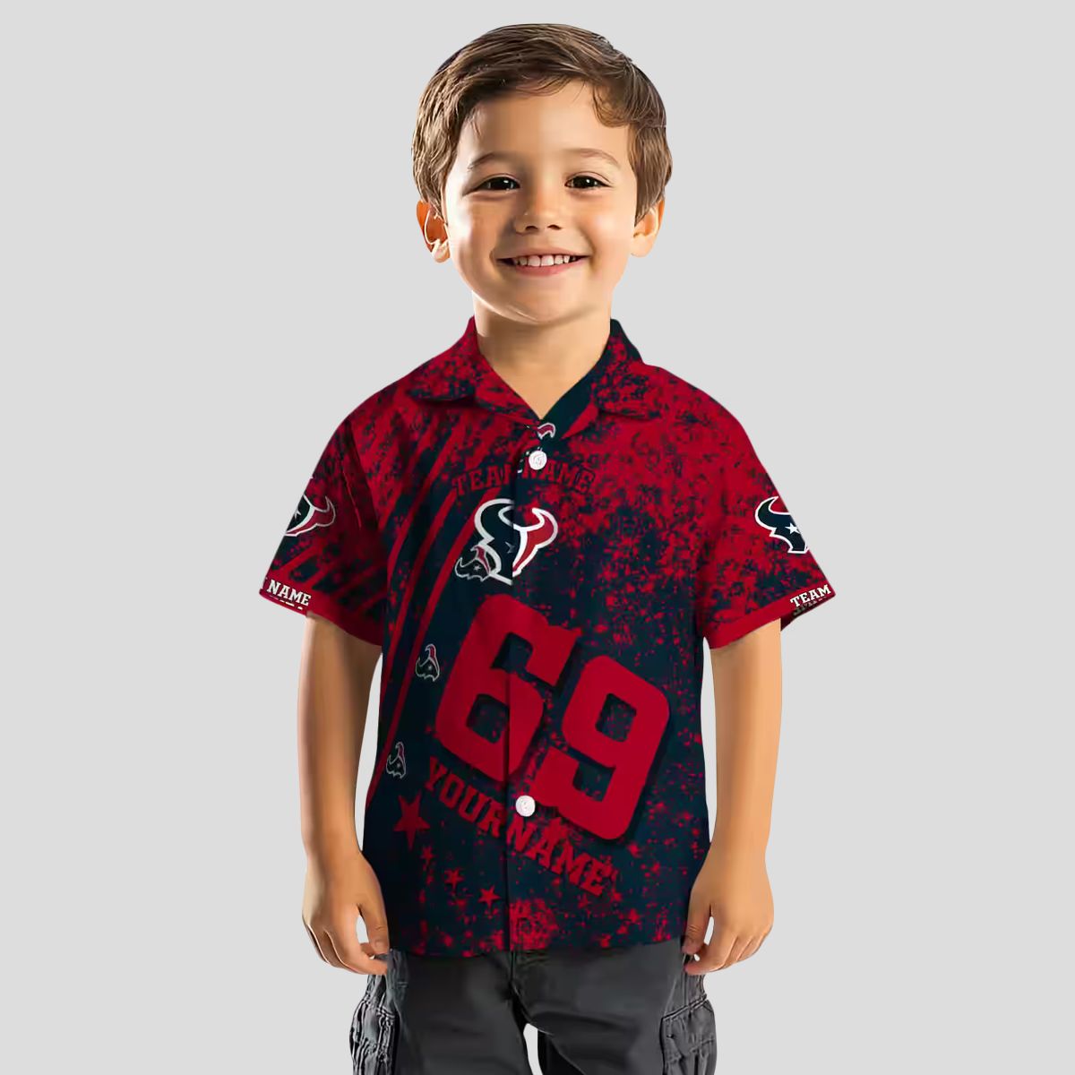 Houston Texans Star Stripes Aloha Blue Hawaiian Shirt for Men and Women