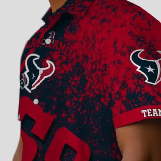 Houston Texans Star Stripes Aloha Blue Hawaiian Shirt for Men and Women