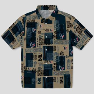 Houston Texans Tribal Print Blue Hawaiian Shirt, Perfect Game Day Gift