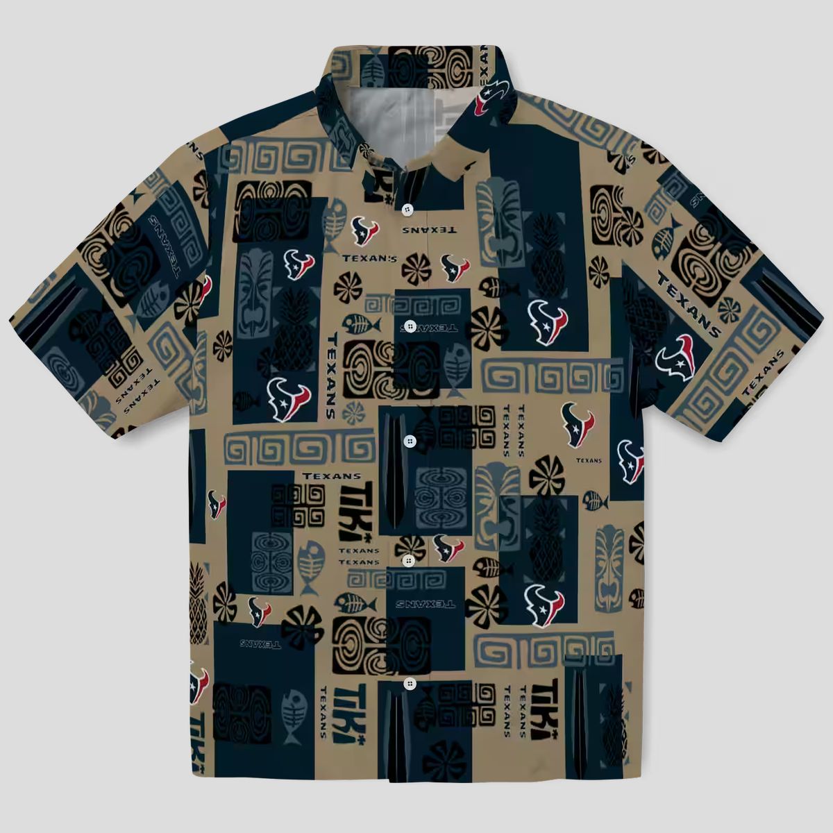 Houston Texans Tribal Print Blue Hawaiian Shirt, Perfect Game Day Gift