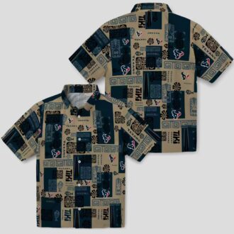 Houston Texans Tribal Print Blue Hawaiian Shirt, Perfect Game Day Gift