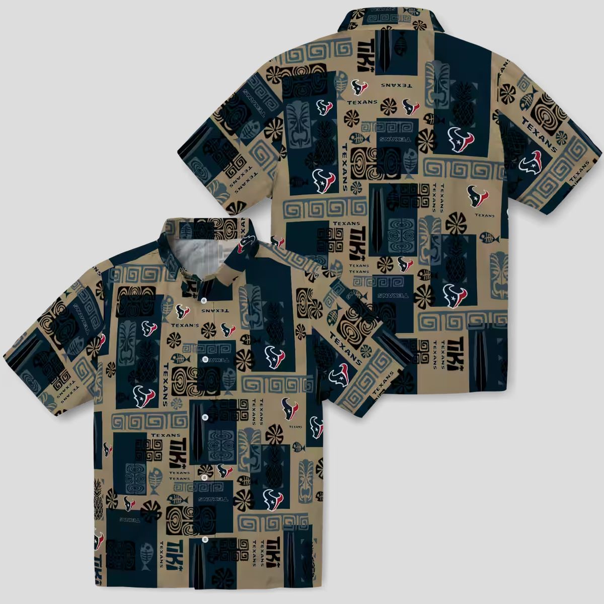 Houston Texans Tribal Print Blue Hawaiian Shirt, Perfect Game Day Gift