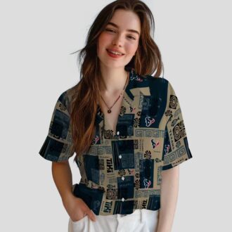 Houston Texans Tribal Print Blue Hawaiian Shirt, Perfect Game Day Gift