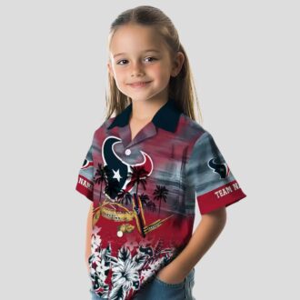 Houston Texans Tropical Blue Hawaiian Shirt with Canoe Design for Sports & Vacation