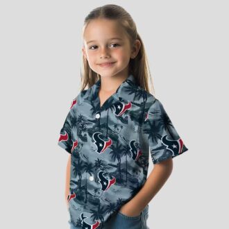 Houston Texans Tropical Coastal Palms Aloha Hawaiian Shirt for Men and Women