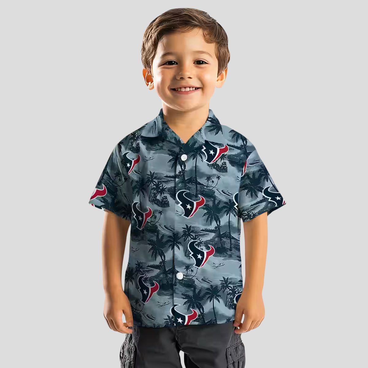 Houston Texans Tropical Coastal Palms Aloha Hawaiian Shirt for Men and Women