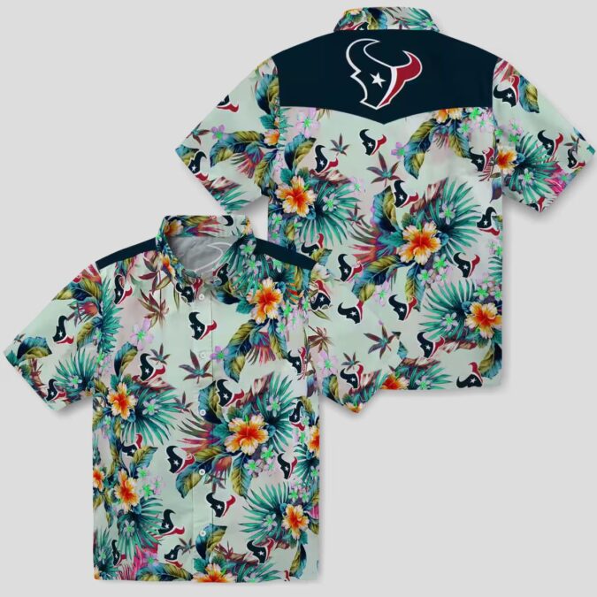 Houston Texans Tropical Green Hawaiian Shirt for Men and Women