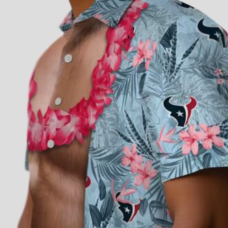 NFL Houston Texans Chest Illusion Hawaiian Shirt for Beach and Game Day Fans