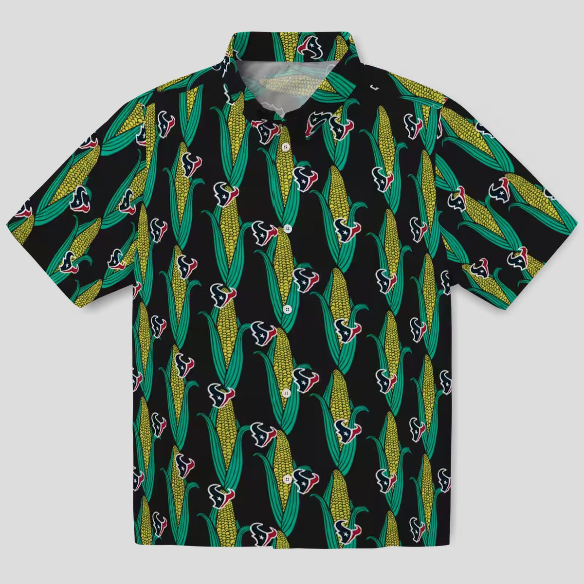 NFL Houston Texans Corn Pattern Green Hawaiian Shirt - Game Day & Beach Style