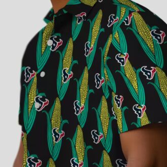 NFL Houston Texans Corn Pattern Green Hawaiian Shirt - Game Day & Beach Style