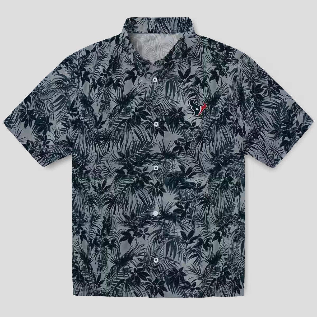NFL Houston Texans Leafy Pattern Hawaiian Shirt - Beach & Game Day Style