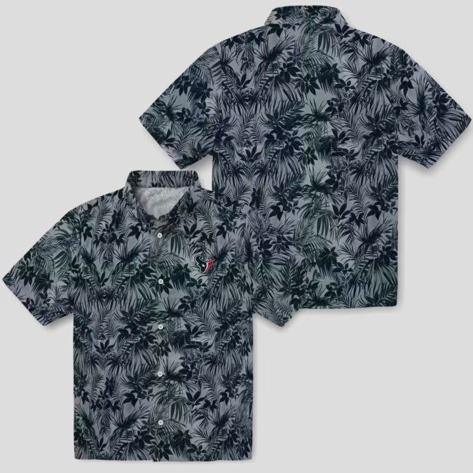 NFL Houston Texans Leafy Pattern Hawaiian Shirt - Beach & Game Day Style