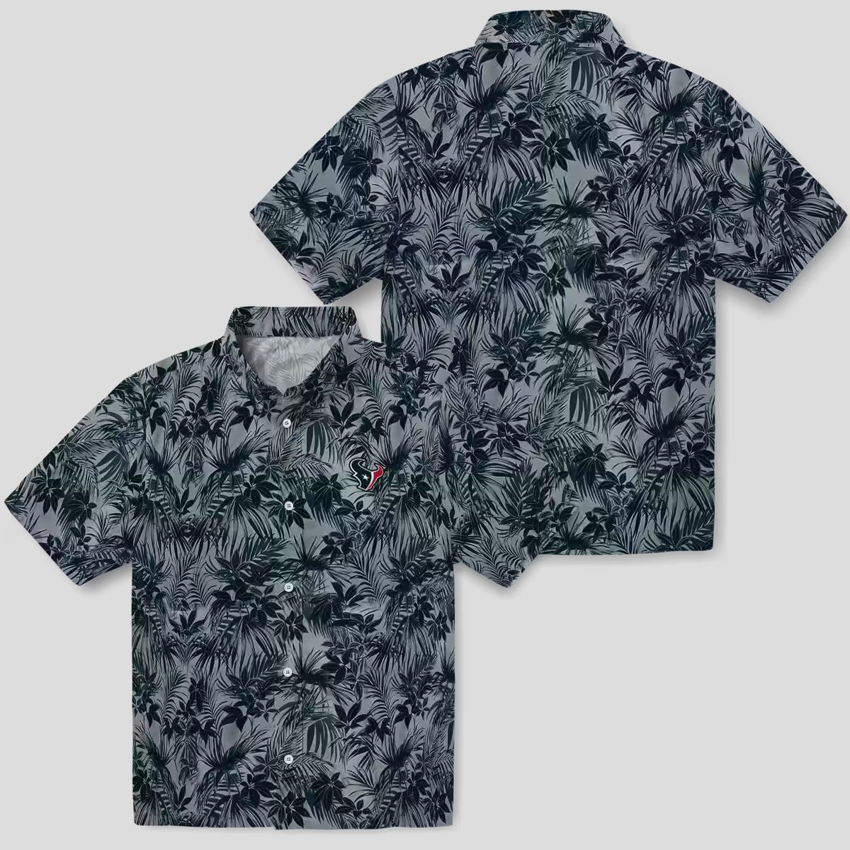 NFL Houston Texans Leafy Pattern Hawaiian Shirt - Beach & Game Day Style