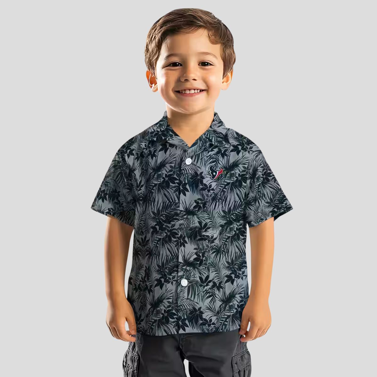 NFL Houston Texans Leafy Pattern Hawaiian Shirt - Beach & Game Day Style