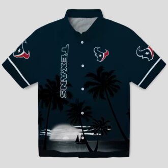 NFL Houston Texans Tropical Sunset Blue Hawaiian Shirt for Beach and Game Day