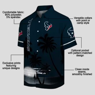 NFL Houston Texans Tropical Sunset Blue Hawaiian Shirt for Beach and Game Day