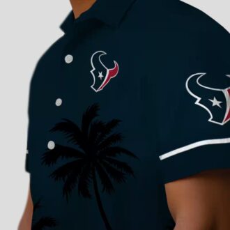 NFL Houston Texans Tropical Sunset Blue Hawaiian Shirt for Beach and Game Day