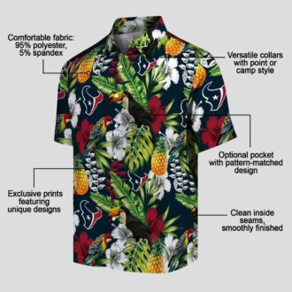 Personalized Houston Texans Hawaiian Blue Shirt with Tropical Toucan Print