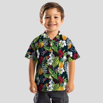 Personalized Houston Texans Hawaiian Blue Shirt with Tropical Toucan Print