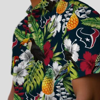 Personalized Houston Texans Hawaiian Blue Shirt with Tropical Toucan Print