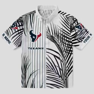 Premium Houston Texans Striped Hawaiian Shirt - NFL Blue Black White Gameday
