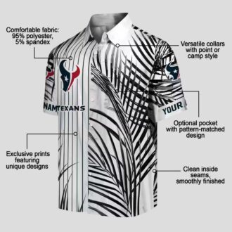 Premium Houston Texans Striped Hawaiian Shirt - NFL Blue Black White Gameday