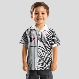Premium Houston Texans Striped Hawaiian Shirt - NFL Blue Black White Gameday