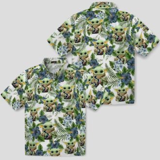 Tropical Yoda Houston Texans Hawaiian Shirt, Green Aloha Shirt for Star Wars Fans