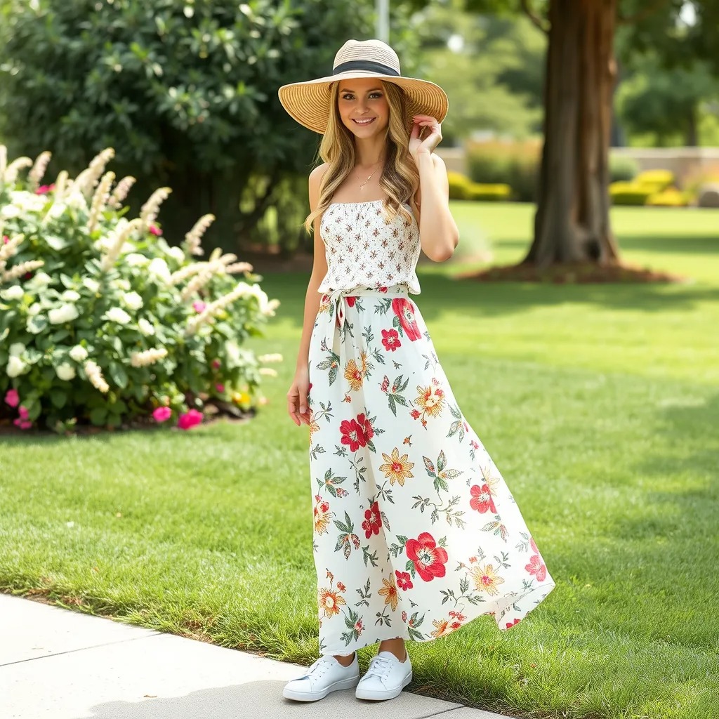 For women, a lightweight floral maxi dress looks very feminine and gentle