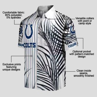 Blue & White Indianapolis Colts Palm Stripes Hawaiian Shirt, Beach Party Outfit