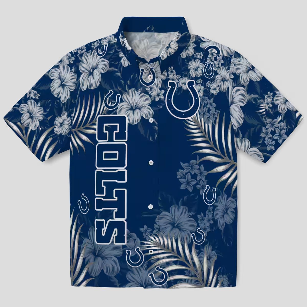 Blue Aloha Indianapolis Colts Hawaiian Shirt for Fans – Hibiscus Floral Print Design