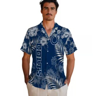 Blue Aloha Indianapolis Colts Hawaiian Shirt for Fans – Hibiscus Floral Print Design