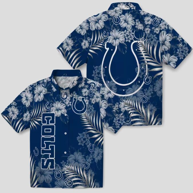 Blue Aloha Indianapolis Colts Hawaiian Shirt for Fans – Hibiscus Floral Print Design