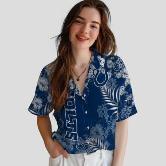 Blue Aloha Indianapolis Colts Hawaiian Shirt for Fans – Hibiscus Floral Print Design