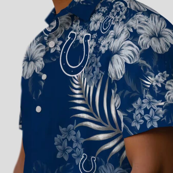 Blue Aloha Indianapolis Colts Hawaiian Shirt for Fans – Hibiscus Floral Print Design