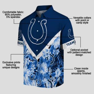 Custom Fan Indianapolis Colts Hawaiian Shirt – Floral Chevron Print for Game Day