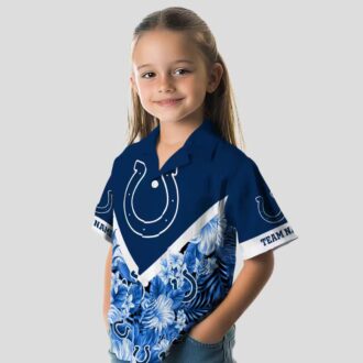 Custom Fan Indianapolis Colts Hawaiian Shirt – Floral Chevron Print for Game Day