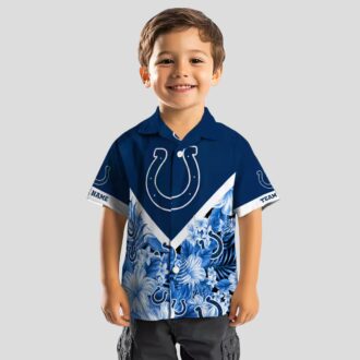 Custom Fan Indianapolis Colts Hawaiian Shirt – Floral Chevron Print for Game Day