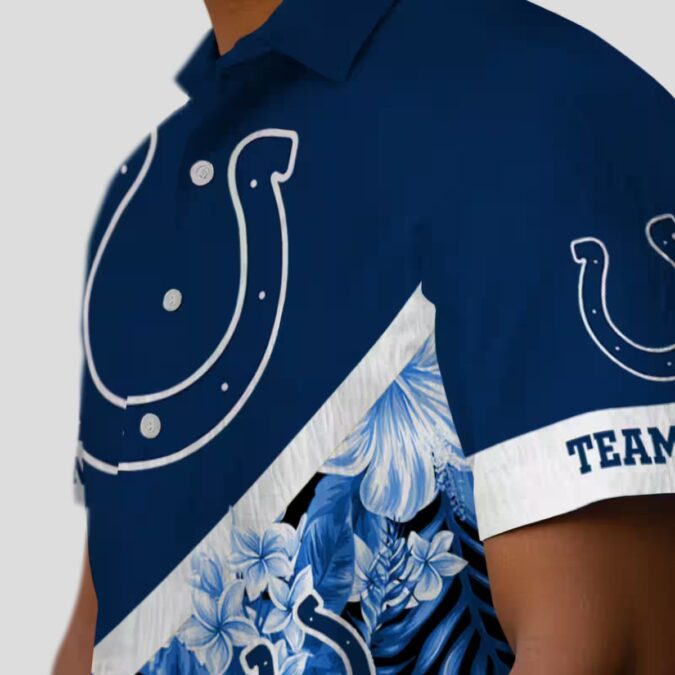 Custom Fan Indianapolis Colts Hawaiian Shirt – Floral Chevron Print for Game Day