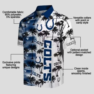 Custom Indianapolis Colts Blue Hawaiian Shirt – Palm Silhouette Tropical Print