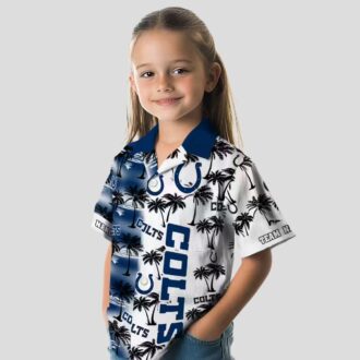 Custom Indianapolis Colts Blue Hawaiian Shirt – Palm Silhouette Tropical Print