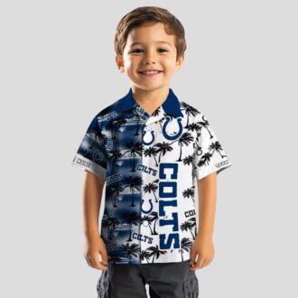 Custom Indianapolis Colts Blue Hawaiian Shirt – Palm Silhouette Tropical Print
