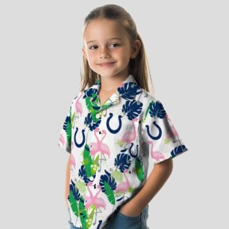 Flamingo & Foliage Indianapolis Colts Hawaiian Shirt, Summer NFL Beach Outfit
